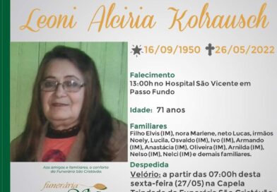 Obituário: Leony Alcira Kohlrausch
