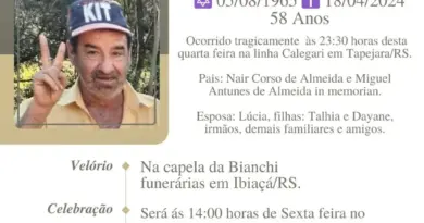Obituário: José Luiz de Almeida ‘PARANÁ’