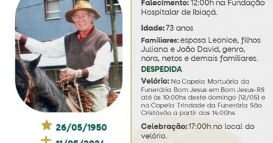 Obituário: Darci Bernardes Dias