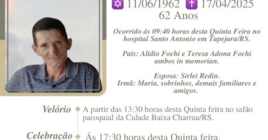 Obituário: Gilmar José Fochi – “Peloso”