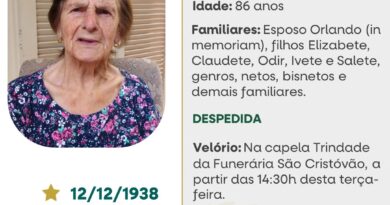 Obituário: Azelinda Frigeri Vedana