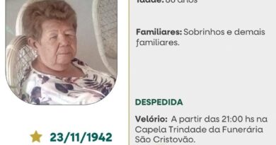 Nota de Falecimento: Geni Alves