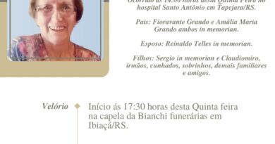 Obituário: Graciema Lurdes Telles