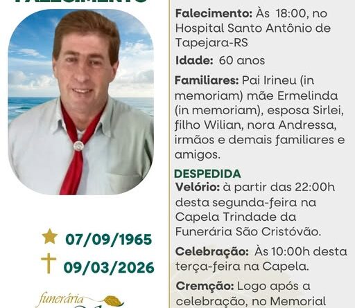 Obituário: Itacir João Tortini – “Chico”