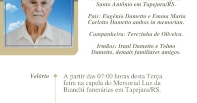 Obituário: Linor Valentim Dametto – “Nori”