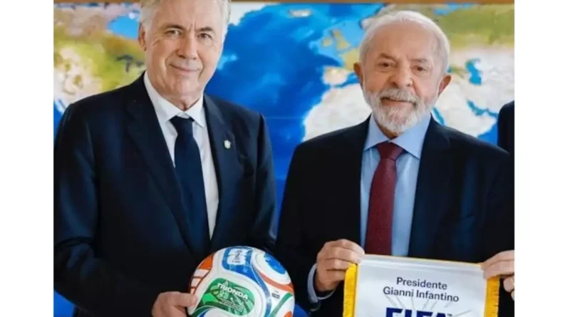 Ancelotti perguntou sobre Neymar a Lula durante conversa informal em Brasília