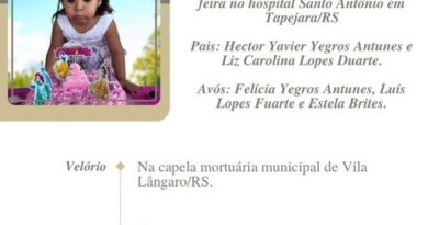 Obituário: Antonella Beatriz Yegros Lopez