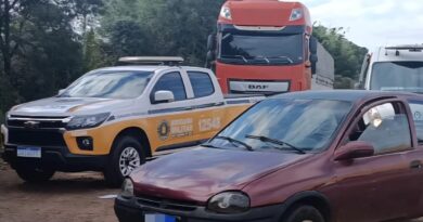 Acidente entre carreta e carro deixa criança ferida na ERS-135 entre Passo Fundo e Coxilha