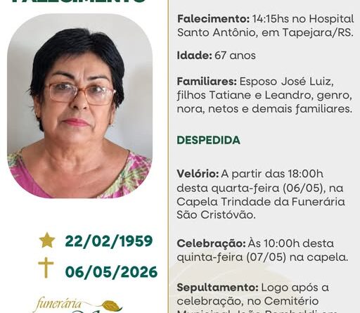 Obituário: Cleusa Marli de Moura Bairros