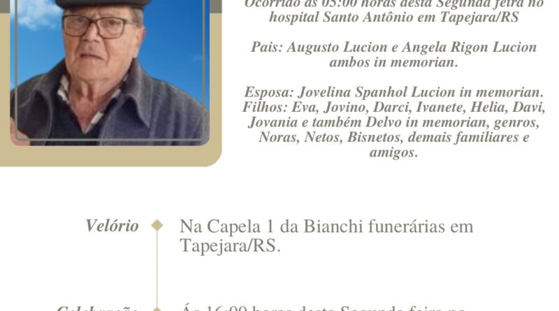 Obituário: Mario Lucion
