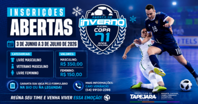 Inscrições abertas para o Aberto de Inverno de Futsal – Copa 71 Anos de Tapejara