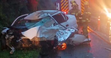 Colisão entre carro e carreta deixa três mulheres mortas na BR-285