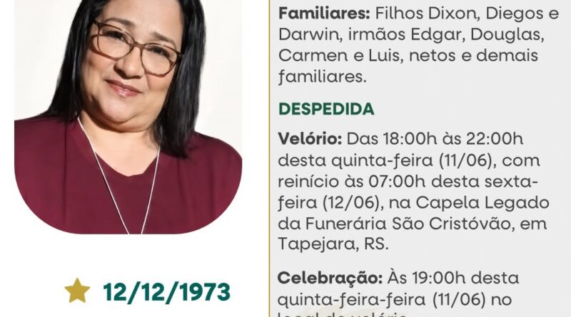Obituário: Daysette Felicia Farfan Ramirez