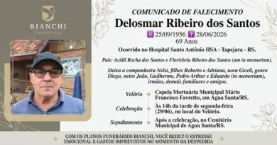 Obituário: Delosmar Ribeiro dos Santos