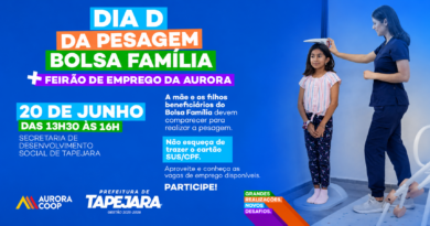 Tapejara realiza Dia D da Pesagem do Bolsa Família com Feirão de Emprego neste sábado