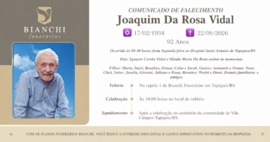 Obituário: Joaquim da Rosa Vidal