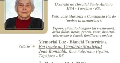 Obituário: Lurdes Vicencia Langaro