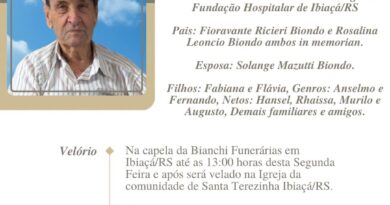 Obituário: Redarmessi Biondo – “Messi”