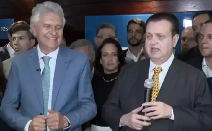 Ronaldo Caiado anuncia o presidente do PSD, Gilberto Kassab, como vice na sua chapa à Presidência da República