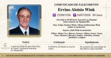 Obituário: Ervino Aloisio Wink