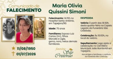 Obituário: Maria Olivia Quissini Simoni