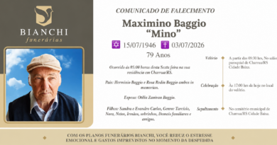 Obituário: Maximino Baggio – “Mino”